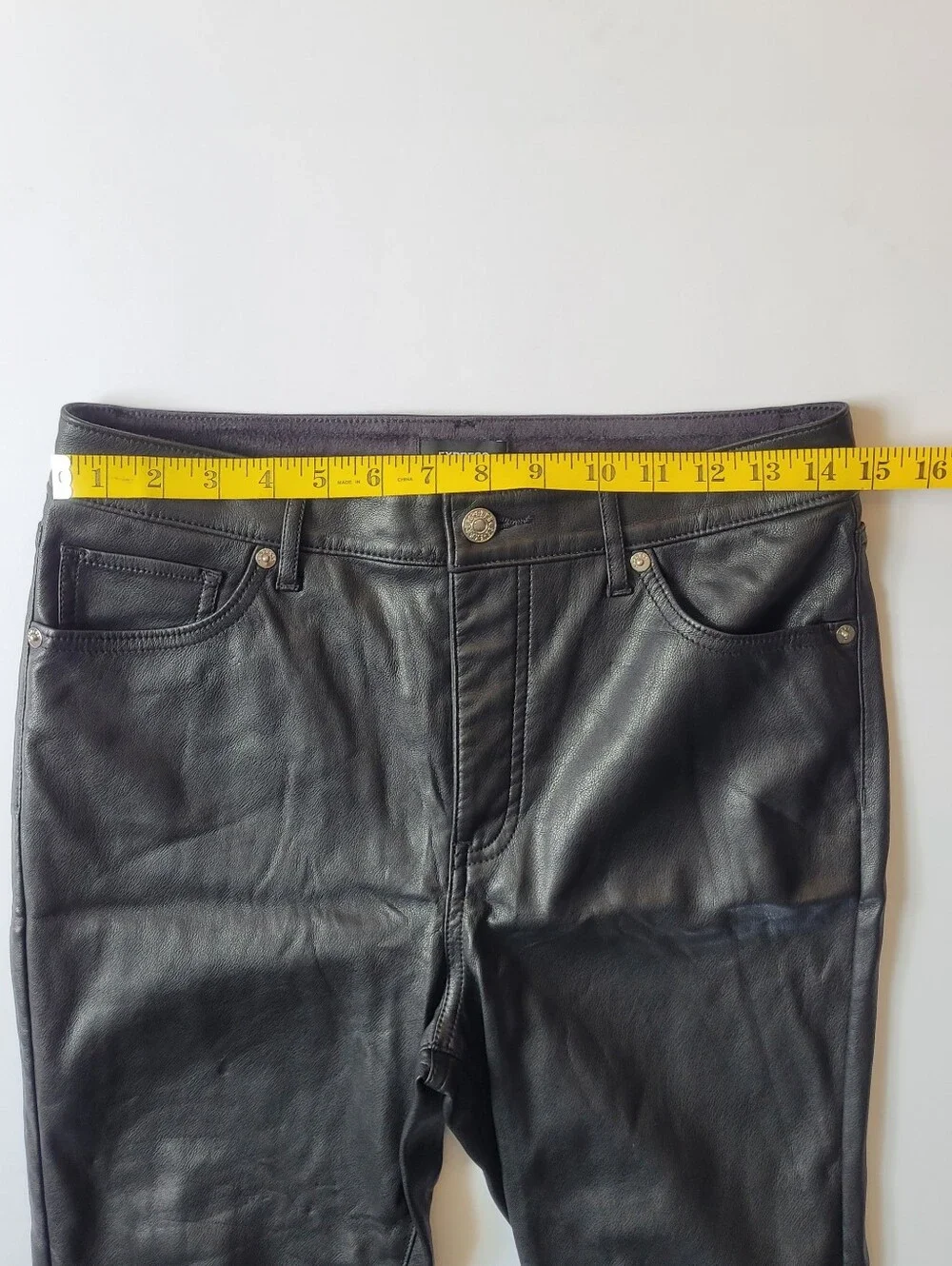 Express Black Faux Leather Cropped Flare Pants High Rise - Size 8R